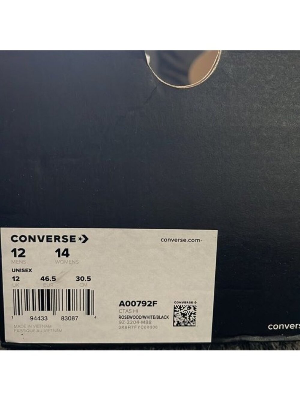 Converse Unisex Chuck Taylor All Star Hi Sneaker Rosewood Mens 12/Womens 14 - Picture 7 of 8
